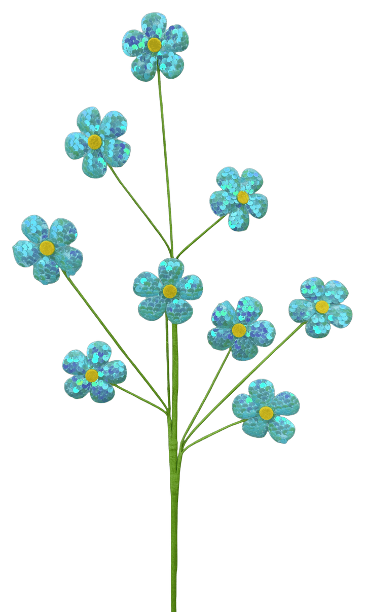 Blue Sequin Daisy Spray - 27" - Greenery Market63926BL