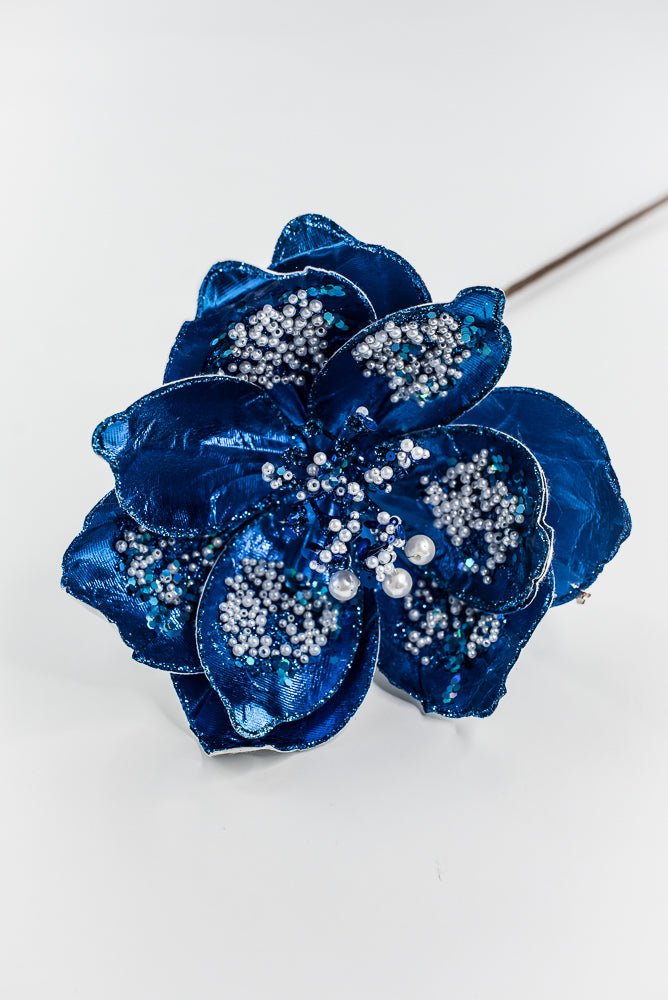 Blue Sequin / Pearl Magnolia Spray - 21" - Greenery MarketXG1116B
