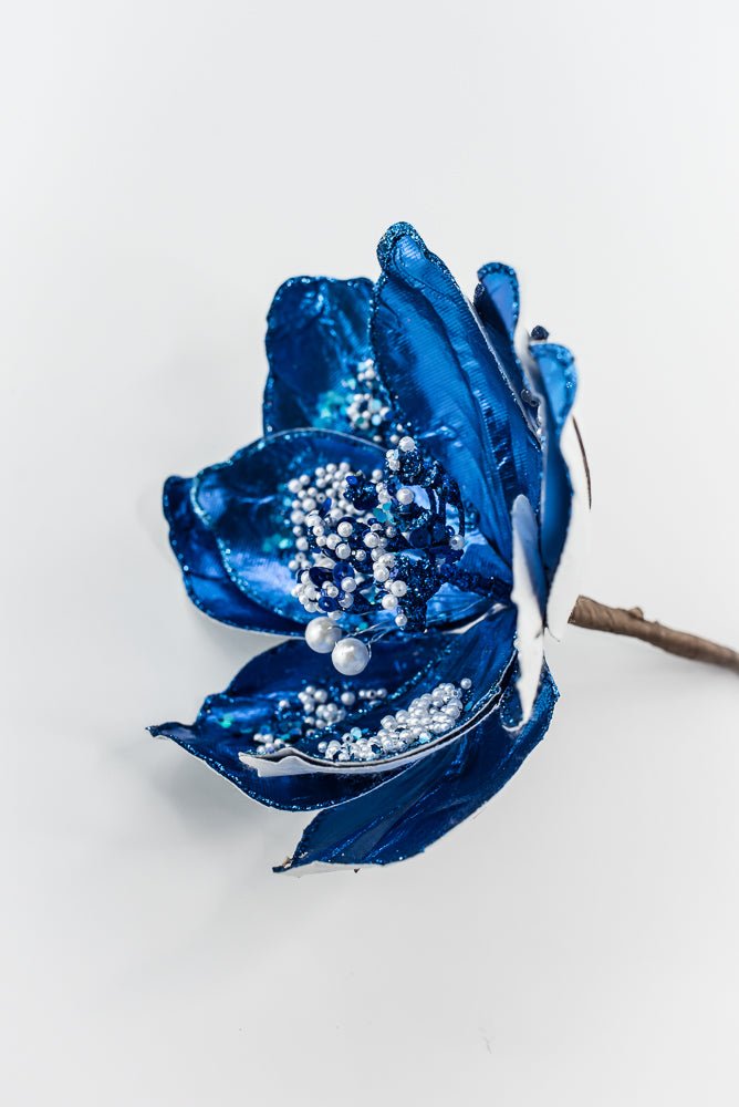 Blue Sequin / Pearl Magnolia Spray - 21" - Greenery MarketXG1116B