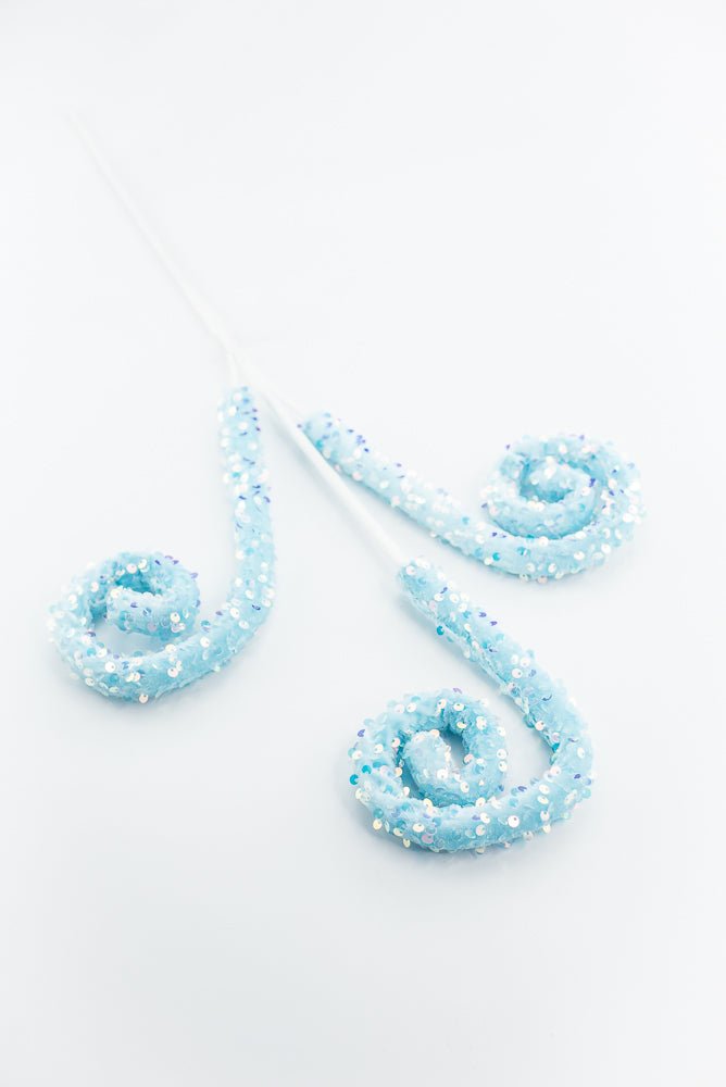 Blue Sequin Spiral Curly Spray - Greenery Market86422BL