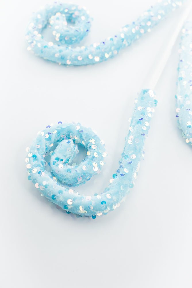 Blue Sequin Spiral Curly Spray - Greenery Market86422BL