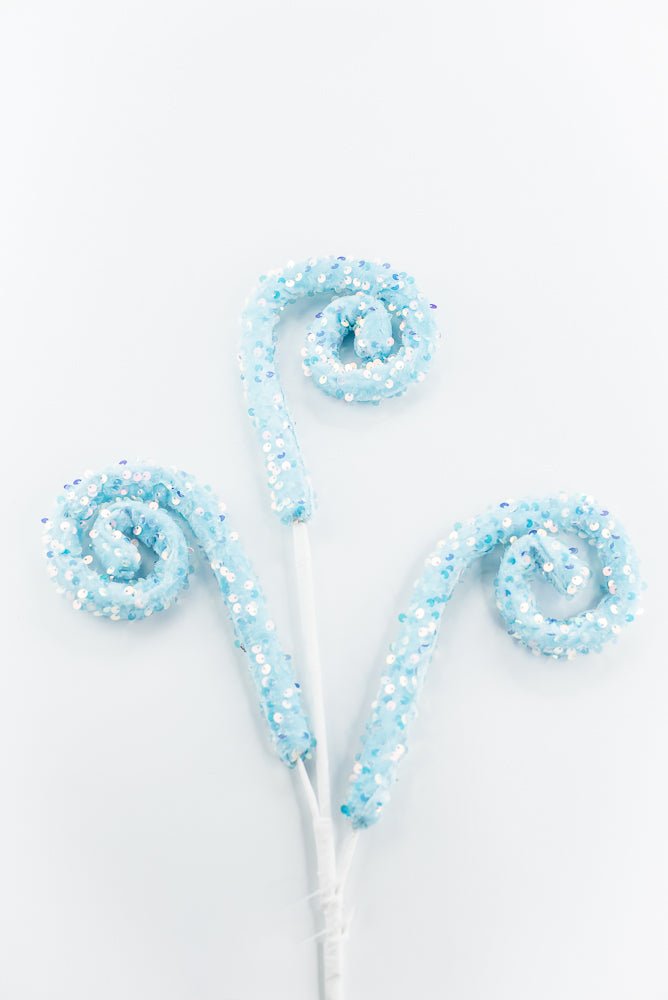 Blue Sequin Spiral Curly Spray - Greenery Market86422BL