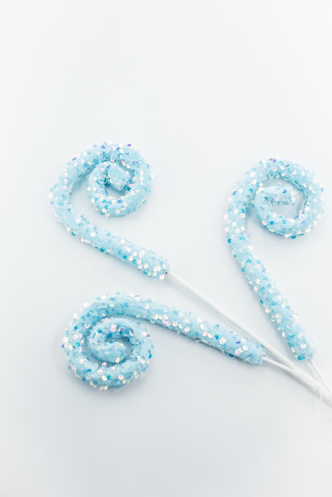 Blue Sequin Spiral Curly Spray - Greenery Market86422BL