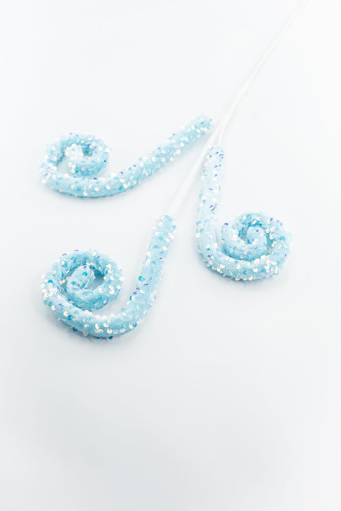 Blue Sequin Spiral Curly Spray - Greenery Market86422BL