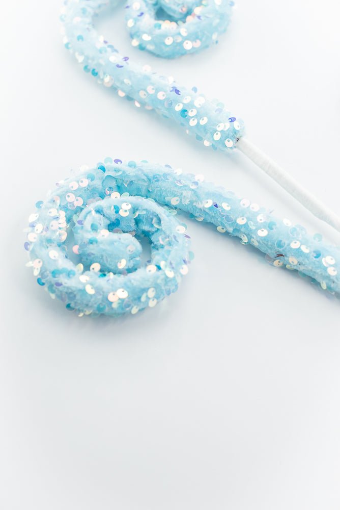 Blue Sequin Spiral Curly Spray - Greenery Market86422BL