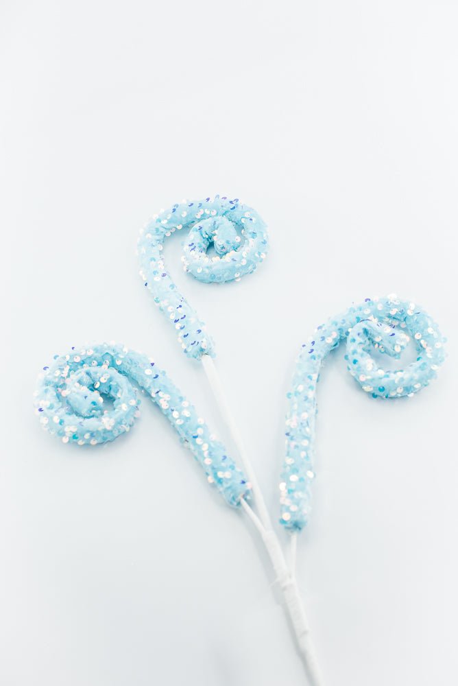 Blue Sequin Spiral Curly Spray - Greenery Market86422BL