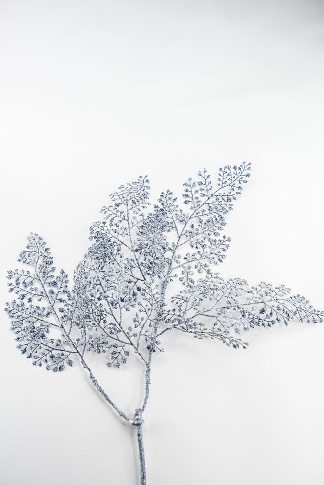 Blue & Silver Glitter Maidenhair Spray - 30" - Greenery MarketXG792BSV