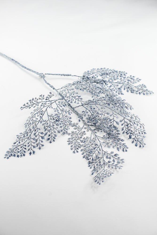 Blue & Silver Glitter Maidenhair Spray - 30" - Greenery MarketXG792BSV