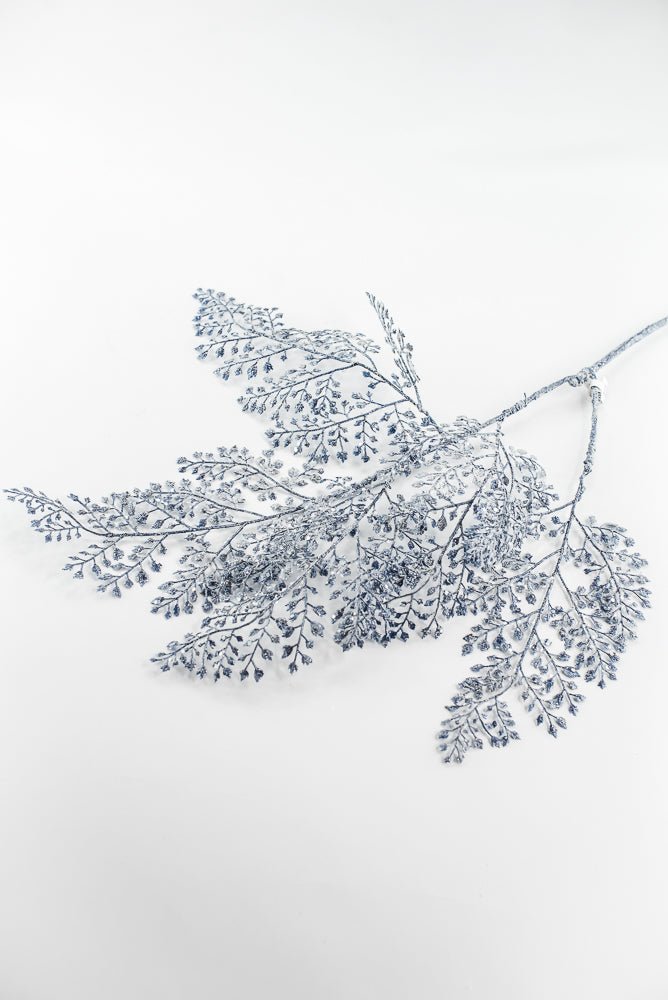 Blue & Silver Glitter Maidenhair Spray - 30" - Greenery MarketXG792BSV
