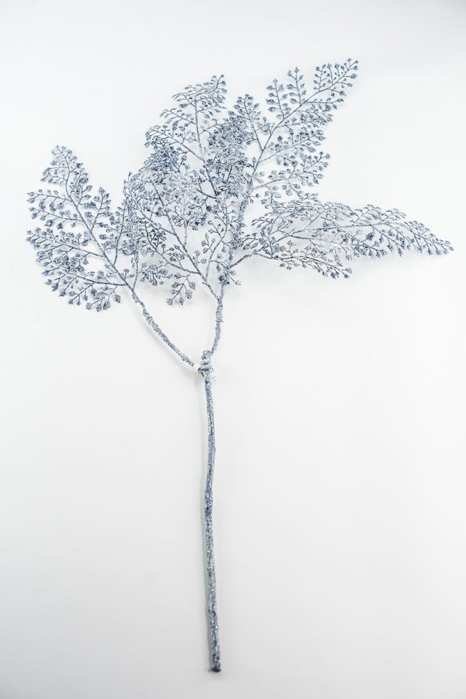 Blue & Silver Glitter Maidenhair Spray - 30" - Greenery MarketXG792BSV
