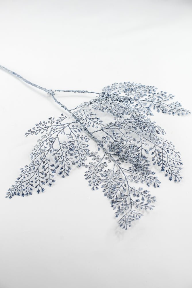 Blue & Silver Glitter Maidenhair Spray - 30" - Greenery MarketXG792BSV