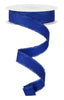 Blue skinny with fuzzy edge wired ribbon, 7/8" - Greenery MarketWired ribbonRN587925