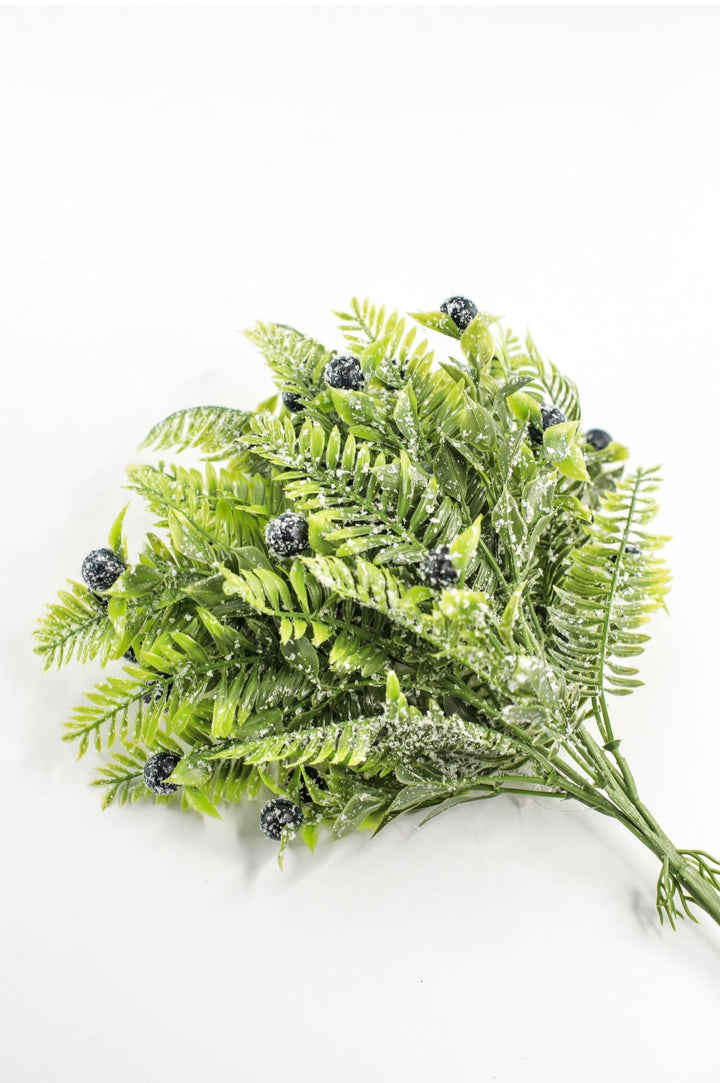 Blue Snowed Mixed Leaf & Red - Greenery Market32148-BL