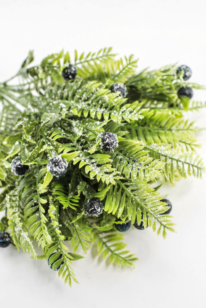 Blue Snowed Mixed Leaf & Red - Greenery Market32148-BL