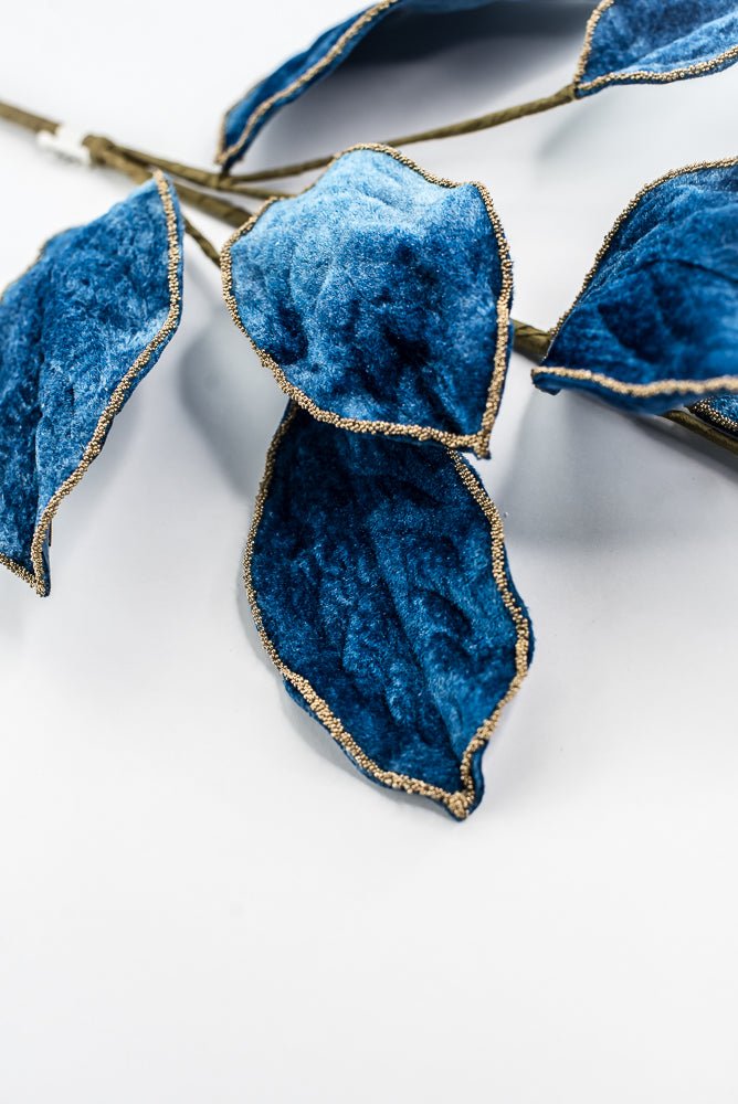 Blue Velvet Magnolia Leaf Spray - 27.5" - Greenery MarketXF672B