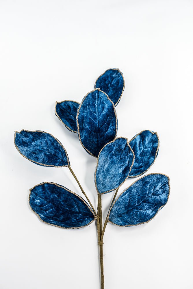 Blue Velvet Magnolia Leaf Spray - 27.5" - Greenery MarketXF672B