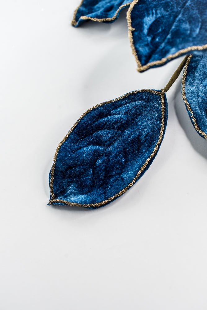 Blue Velvet Magnolia Leaf Spray - 27.5" - Greenery MarketXF672B