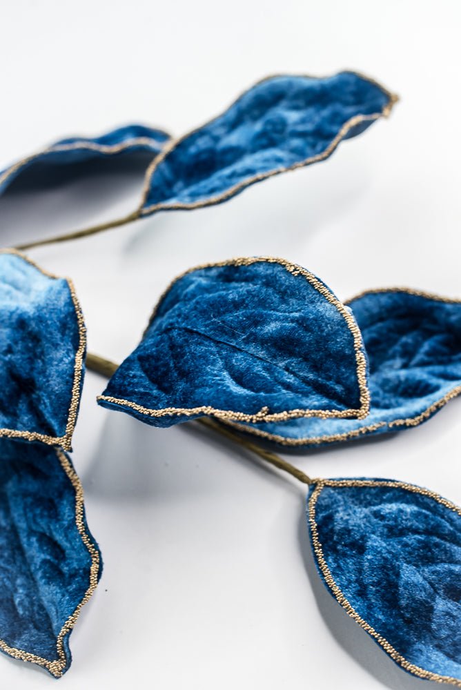 Blue Velvet Magnolia Leaf Spray - 27.5" - Greenery MarketXF672B