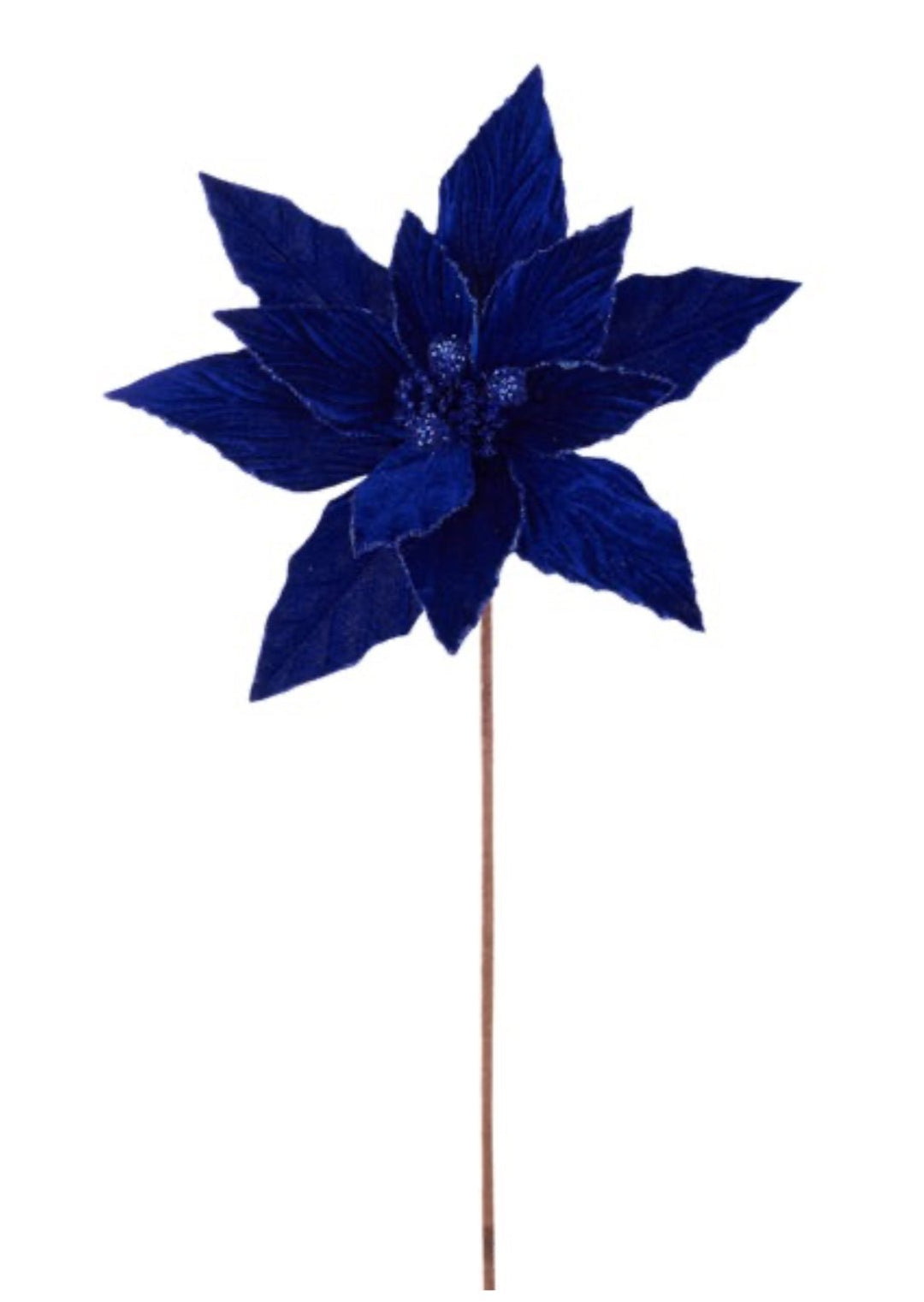 Blue velvet poinsettia stem - Greenery MarketWinter and ChristmasXS408725