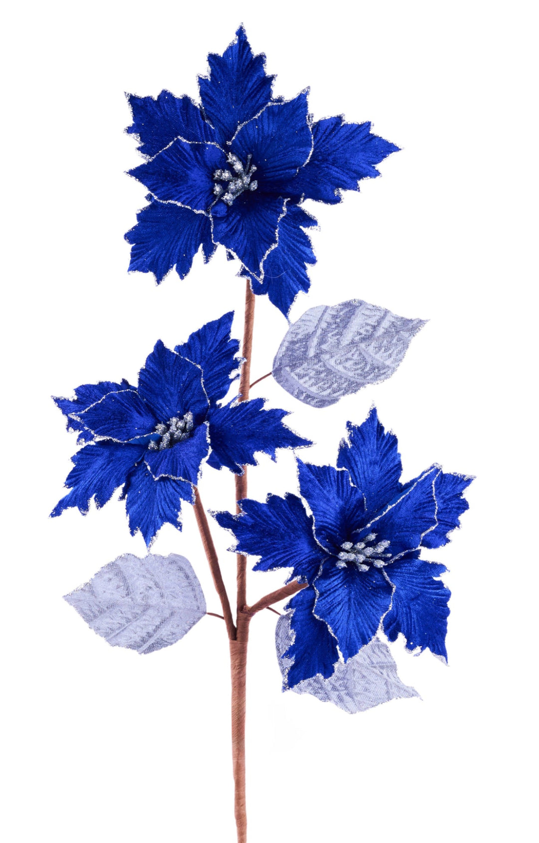 Blue velvet poinsettias spray - Greenery MarketXS4125F9