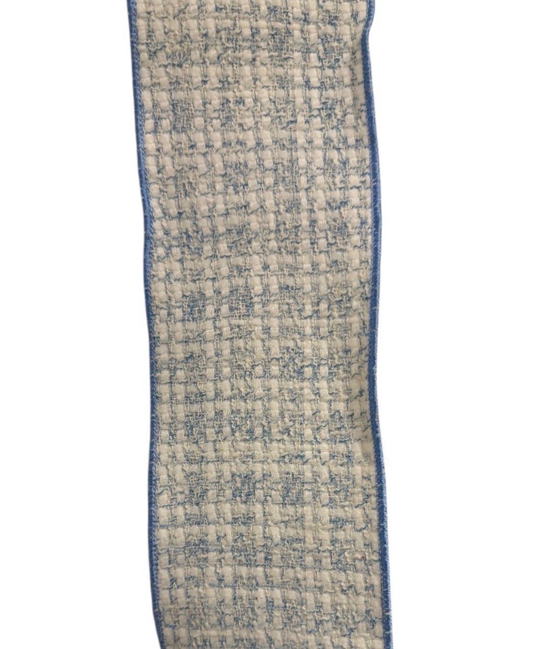 Blue & White Wired Tweed Ribbon - 4" - Greenery MarketWired Ribbon215269