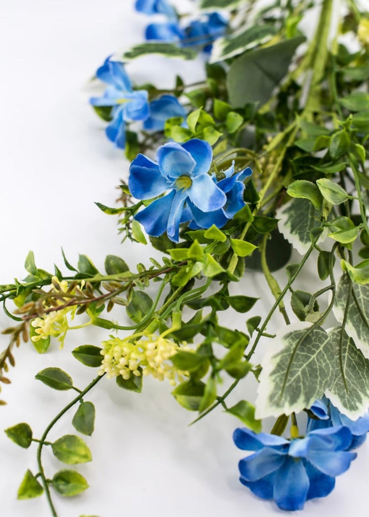 Blue wildflower spray with greenery - Greenery Market63250BL