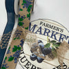 Blueberries metal market sign and ribbon bundle - Greenery Marketsigns for wreathsMetalroundx4
