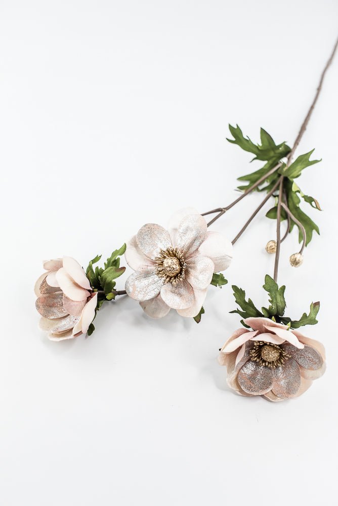 Blush Lux Velvet Anemone Spray - 29" - Greenery MarketXFS619-BS