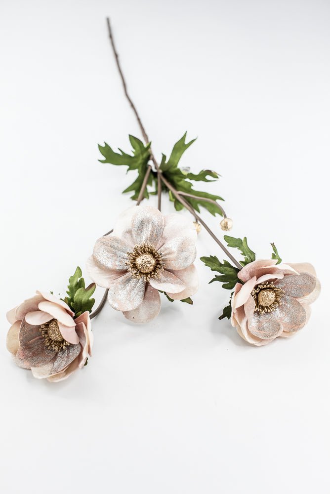 Blush Lux Velvet Anemone Spray - 29" - Greenery MarketXFS619-BS