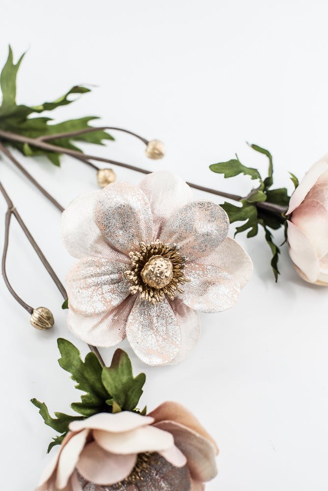 Blush Lux Velvet Anemone Spray - 29" - Greenery MarketXFS619-BS