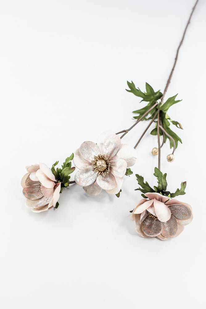 Blush Lux Velvet Anemone Spray - 29" - Greenery MarketXFS619-BS