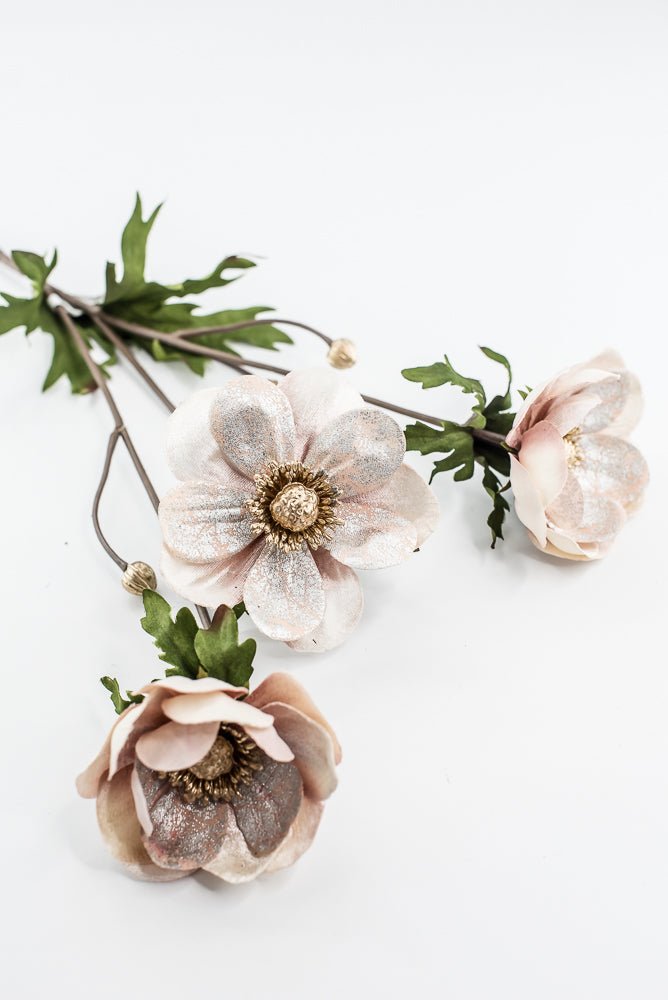 Blush Lux Velvet Anemone Spray - 29" - Greenery MarketXFS619-BS