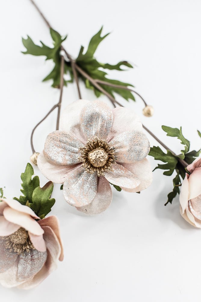 Blush Lux Velvet Anemone Spray - 29" - Greenery MarketXFS619-BS