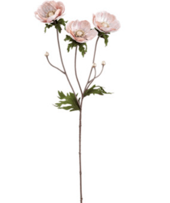 Blush Lux Velvet Anemone Spray - 29" - Greenery MarketXFS619 - BS