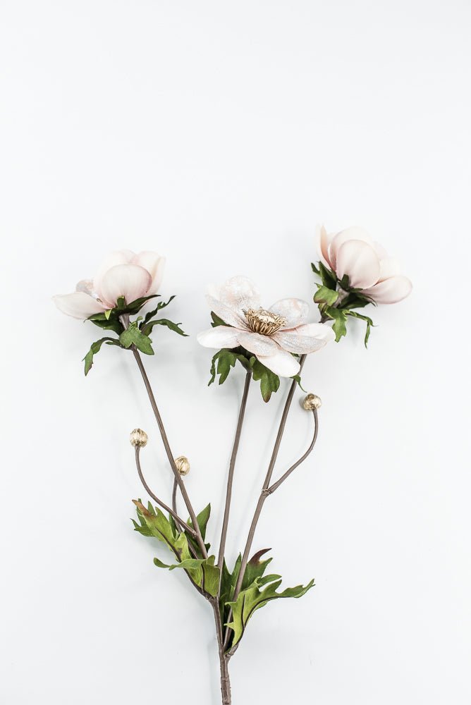 Blush Lux Velvet Anemone Spray - 29" - Greenery MarketXFS619-BS