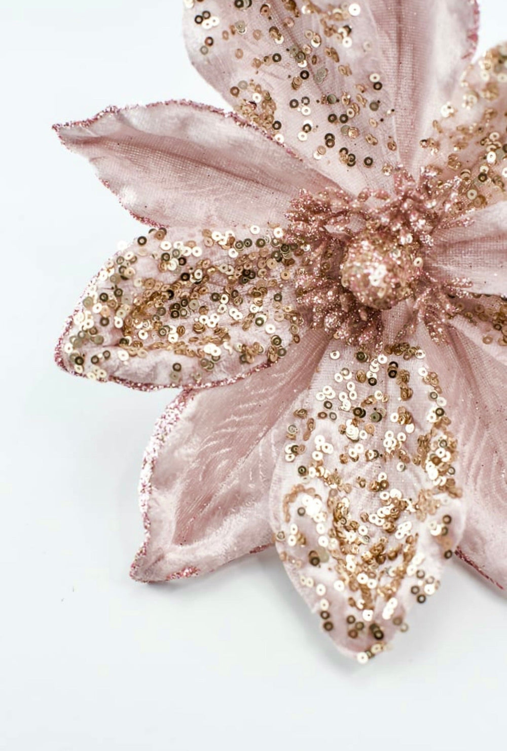 Blush pink, velvet artificial magnolia with sequins - Greenery Marketartificial flowersMTX68959 BLPK