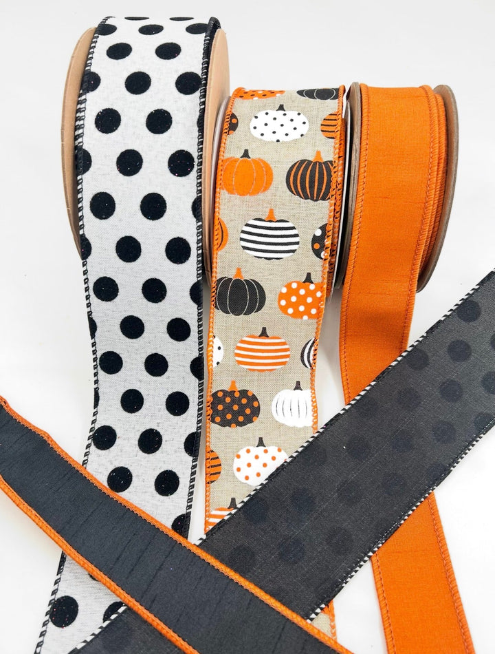 Bow Bundle Halloween Fall x 3 ribbons - Greenery MarketRibbons & TrimHallowPumpX3