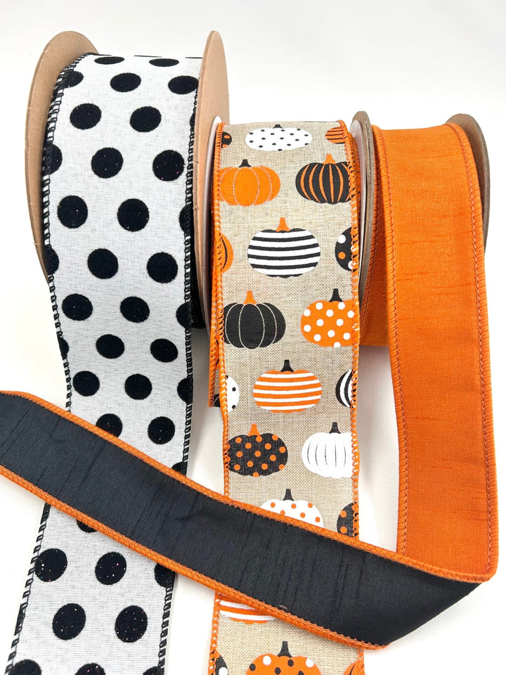 Bow Bundle Halloween Fall x 3 ribbons - Greenery MarketRibbons & TrimHallowPumpX3