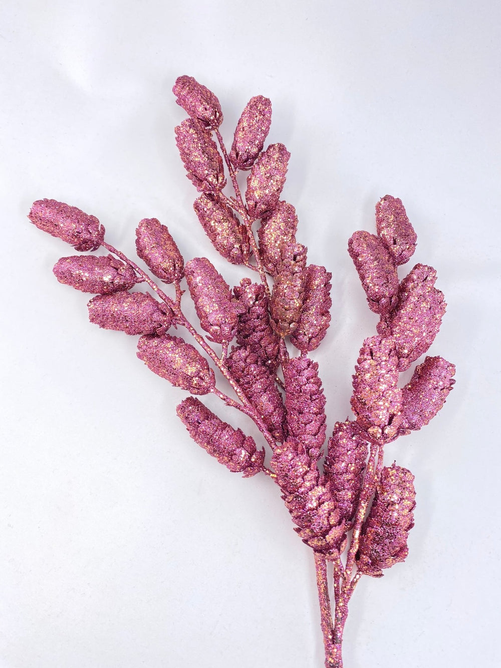 Boysenberry Glittered Pine Cone Spray - 26" - Greenery MarketXAQ780-BB