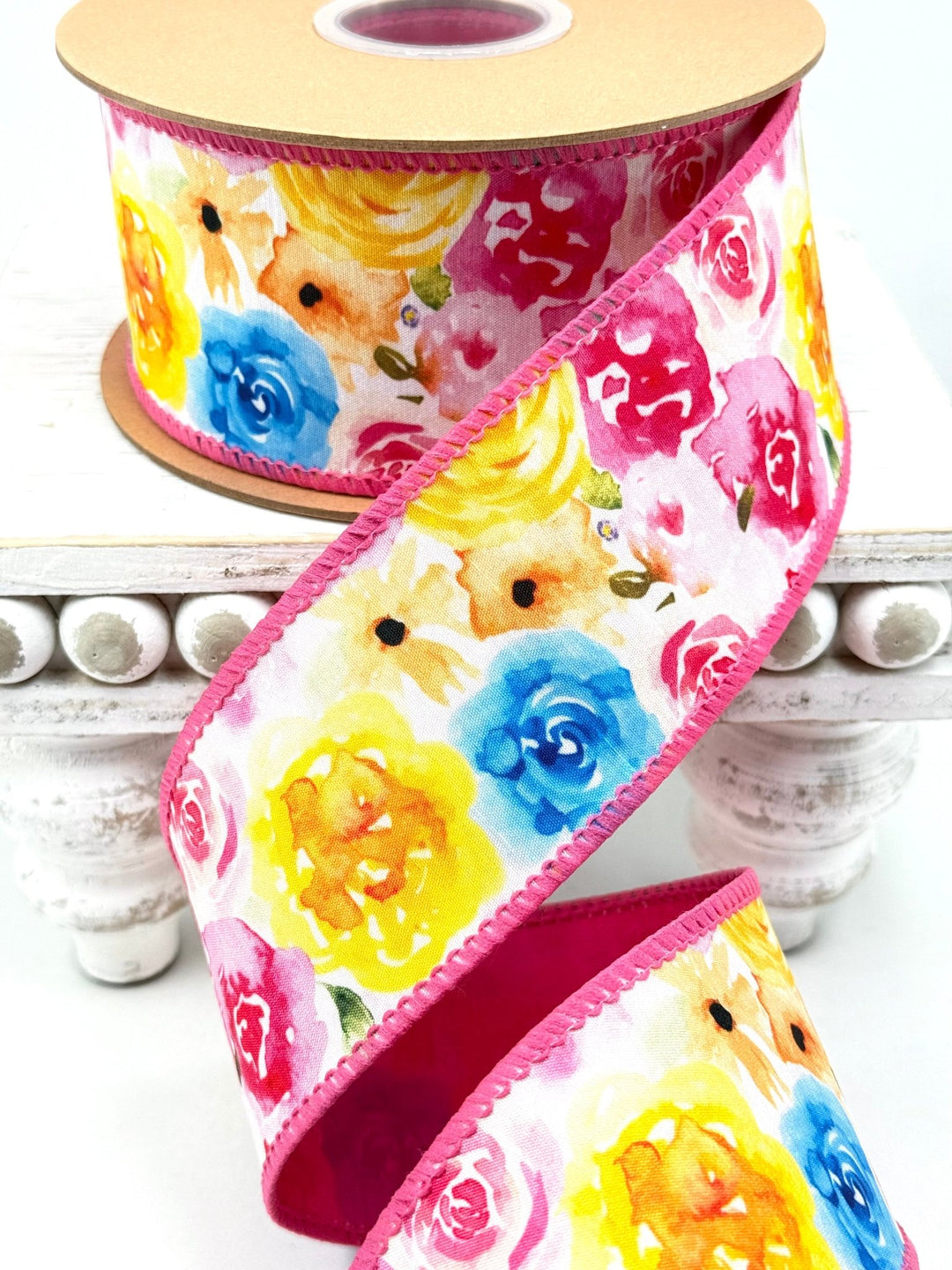 Bright Floral Wired Ribbon - 2.5" - Greenery MarketWired Ribbon9229W-005-63E