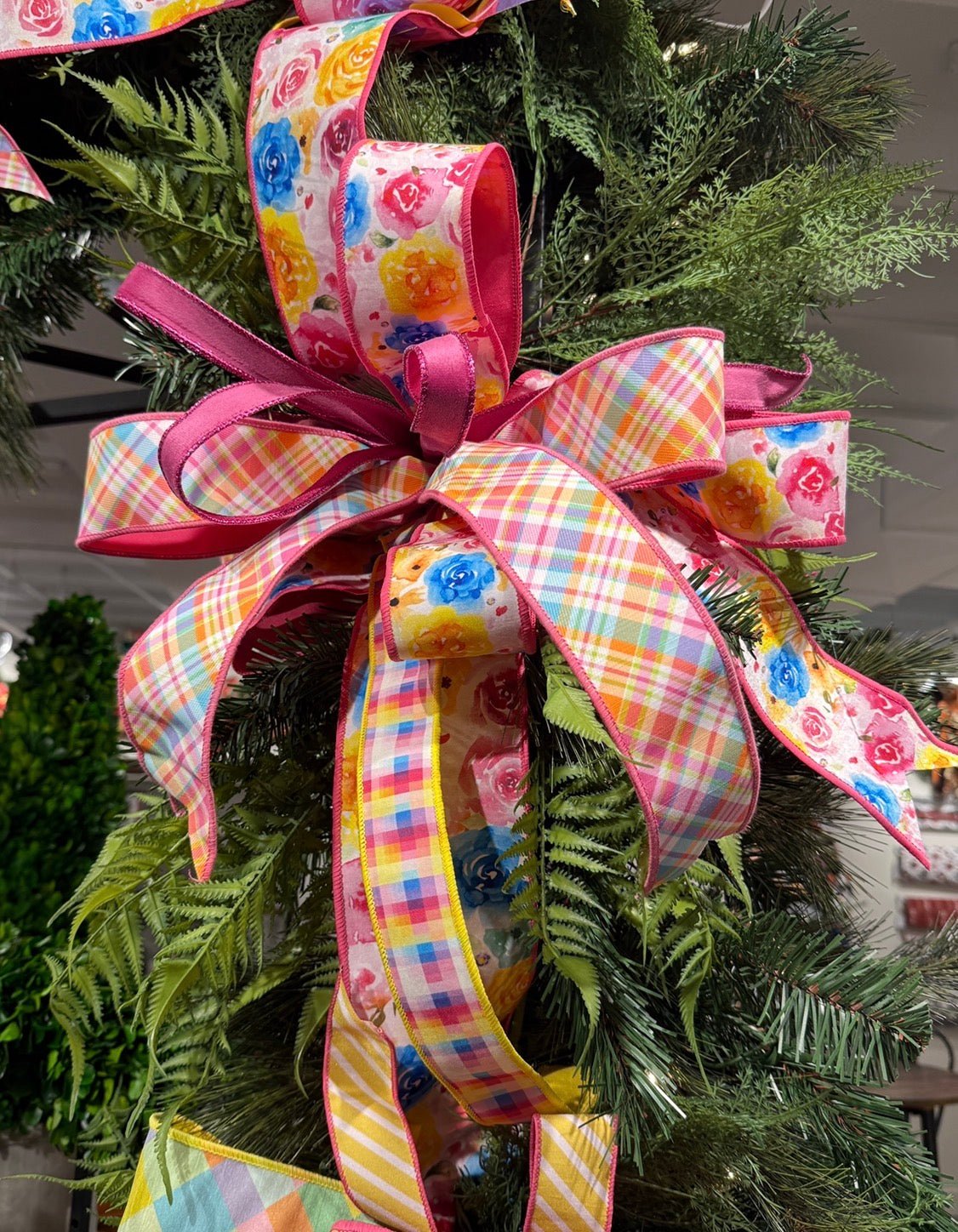 Bright Floral Wired Ribbon - 2.5" - Greenery MarketWired Ribbon9229W-005-63E