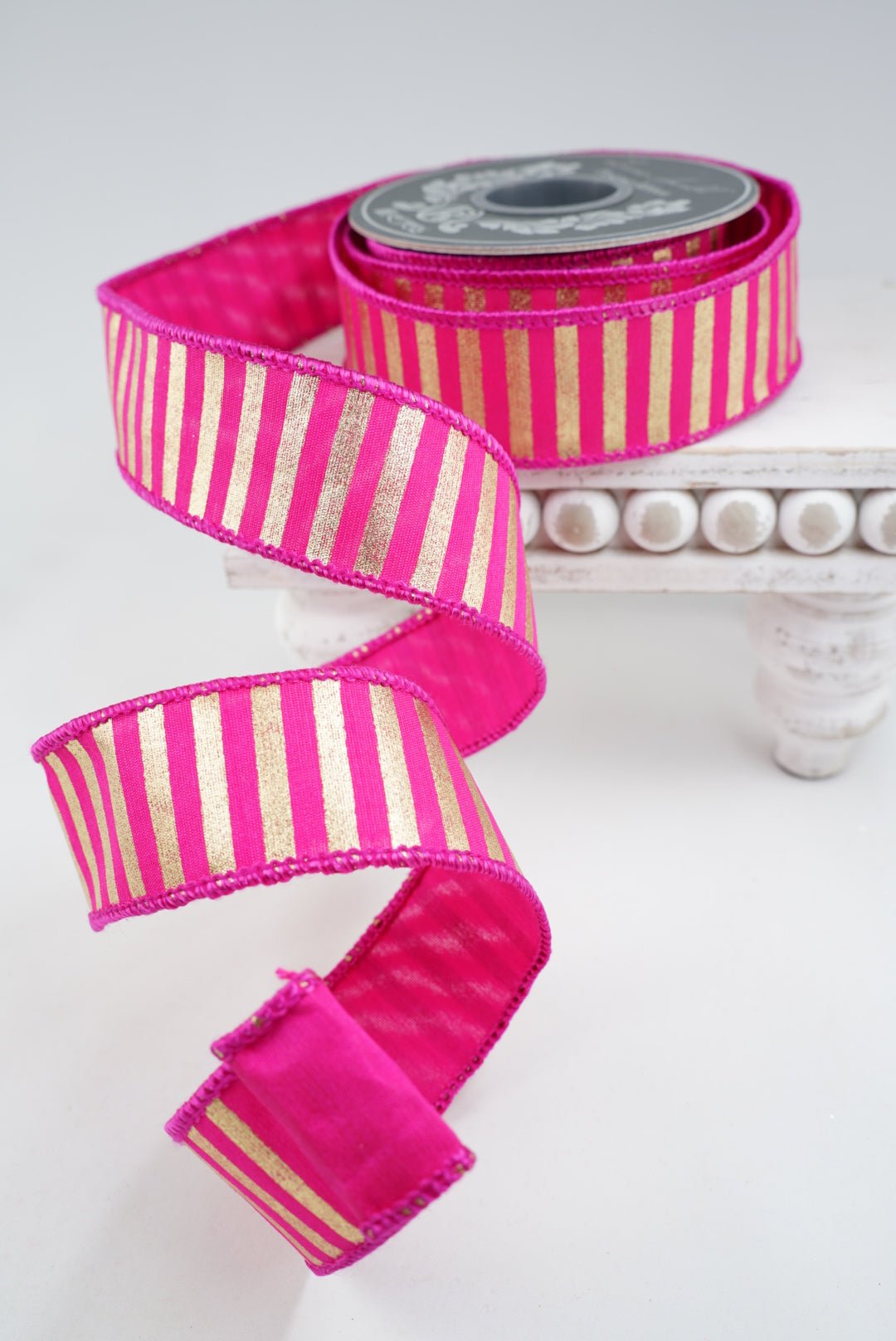 Bright Pink and Gold Stripe Wired Ribbon 1.5” - Greenery MarketRibbons & Trim94586W-262-09D