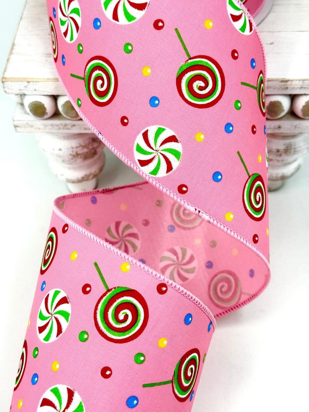 Bright Treats Pink Candies Farrisilk Wired Ribbon - 4" AS - IS - Greenery MarketRibbons & TrimRA816-14