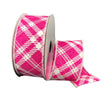 Brights pink and white plaid wired 1.5” ribbon - Greenery MarketWired ribbon41342-09-28