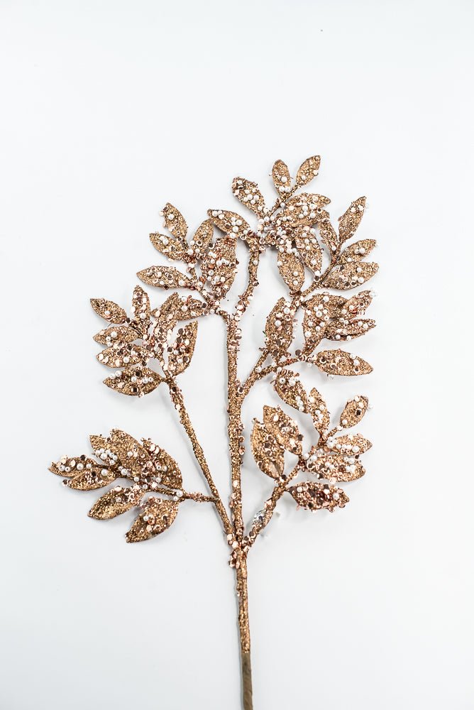 Bronze Leaf Spray With Pearl - 29" - Greenery MarketXG1099BRZ