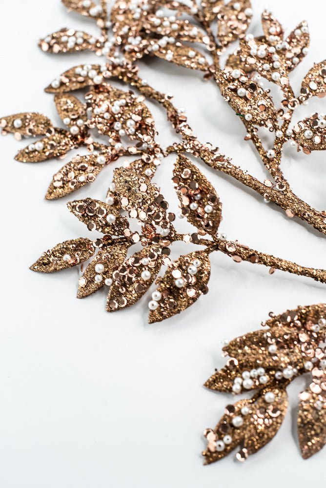Bronze Leaf Spray With Pearl - 29" - Greenery MarketXG1099BRZ