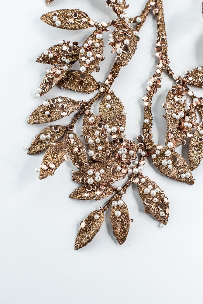 Bronze Leaf Spray With Pearl - 29" - Greenery MarketXG1099BRZ