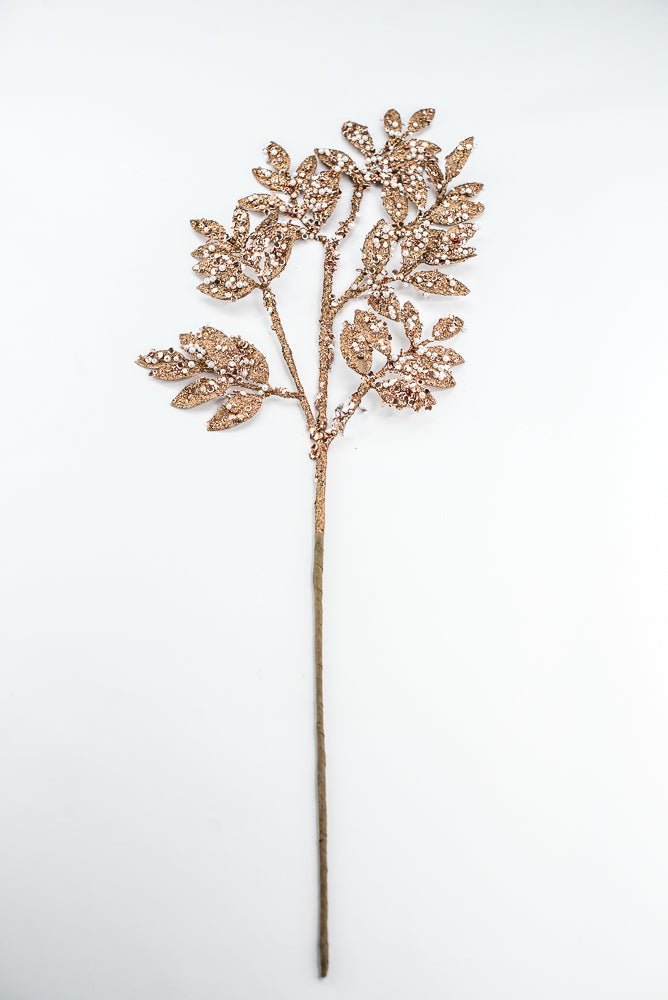 Bronze Leaf Spray With Pearl - 29" - Greenery MarketXG1099BRZ