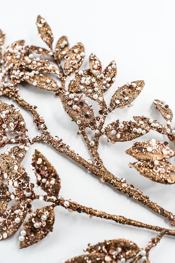 Bronze Leaf Spray With Pearl - 29" - Greenery MarketXG1099BRZ
