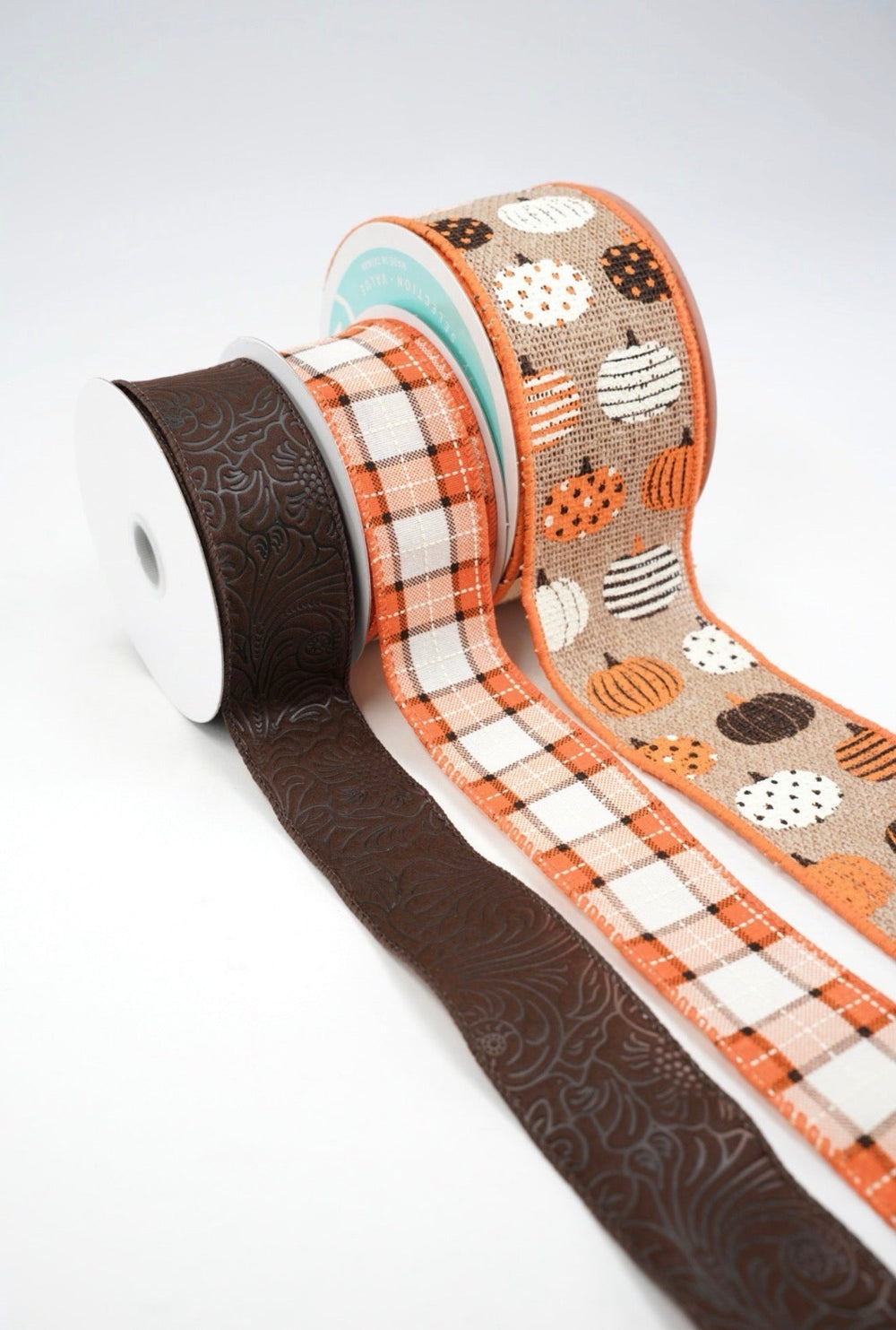 Brown Burlap Pumpkin Bow Bundle x 3 Ribbons - Greenery Market
